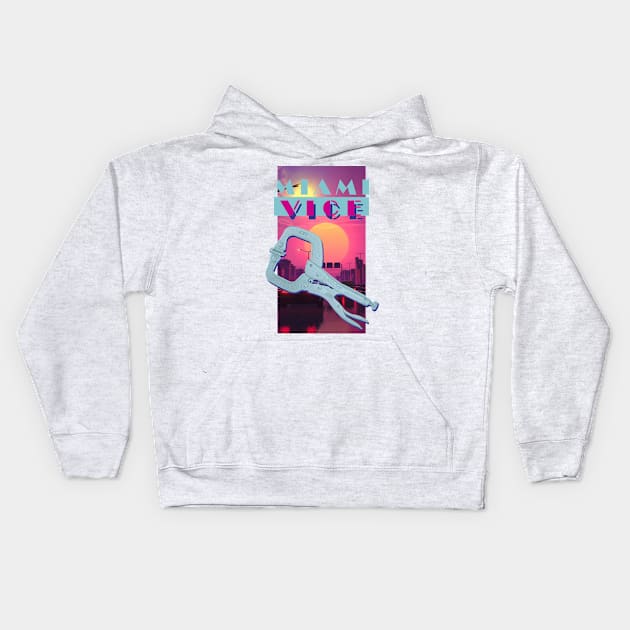 miami vice city Kids Hoodie by jonah block